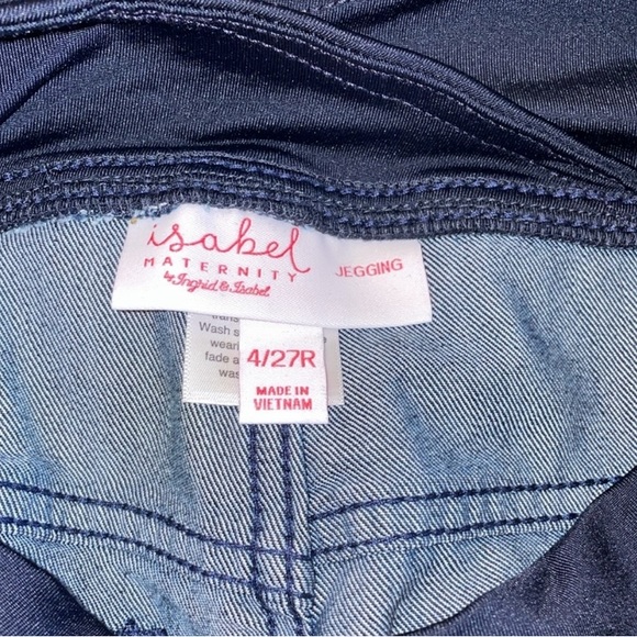 New Isabel Maternity Crossover Panel Dark Wash Jeggings - Picture 8 of 9